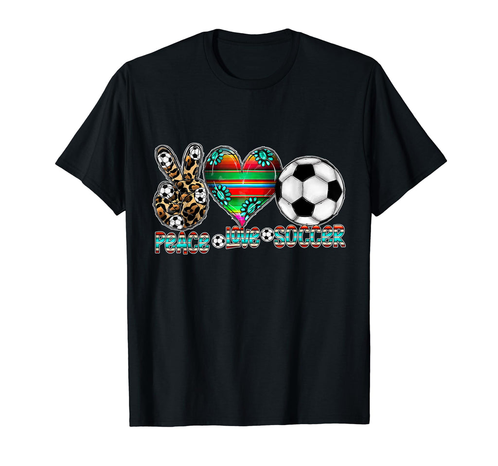 Peace Love Soccer Mom Dad Brother T-Shirt - Aesthetic Graphic for Adults