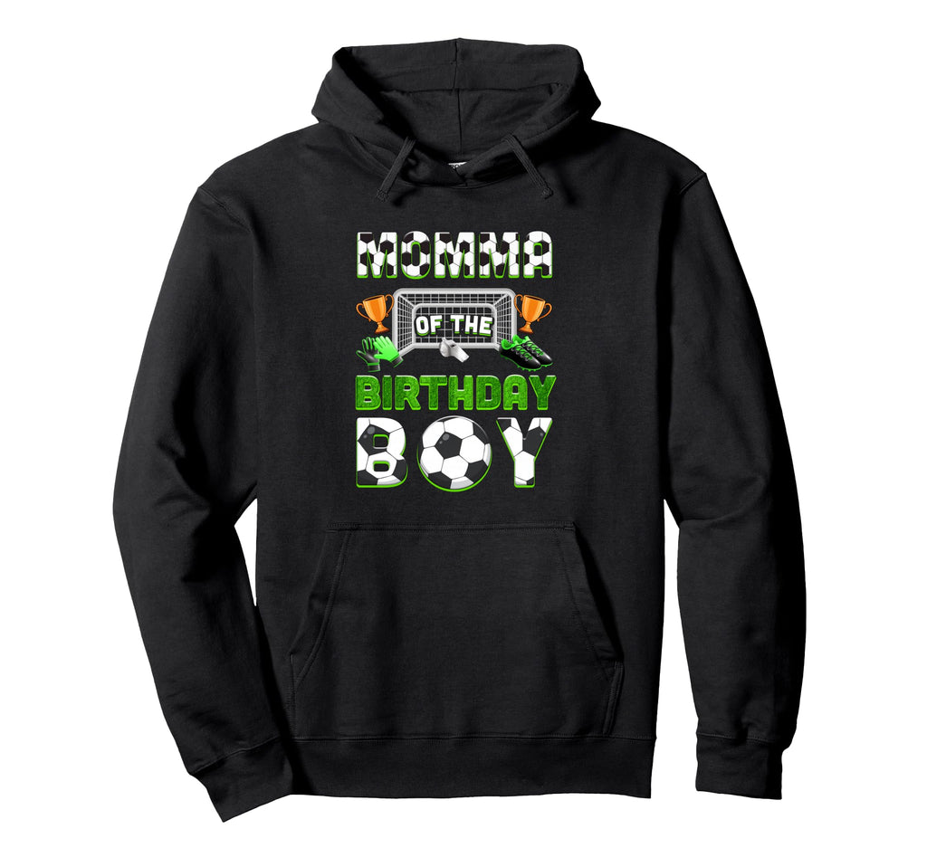 Momma Birthday Soccer Family Matching Party Hoodie - Unique Graphic Unisex