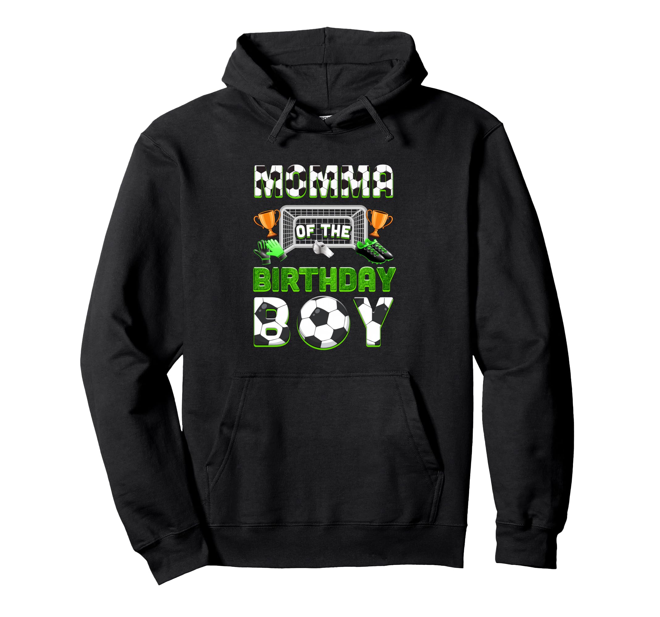 Momma Birthday Soccer Family Matching Party Hoodie - Unique Graphic Unisex