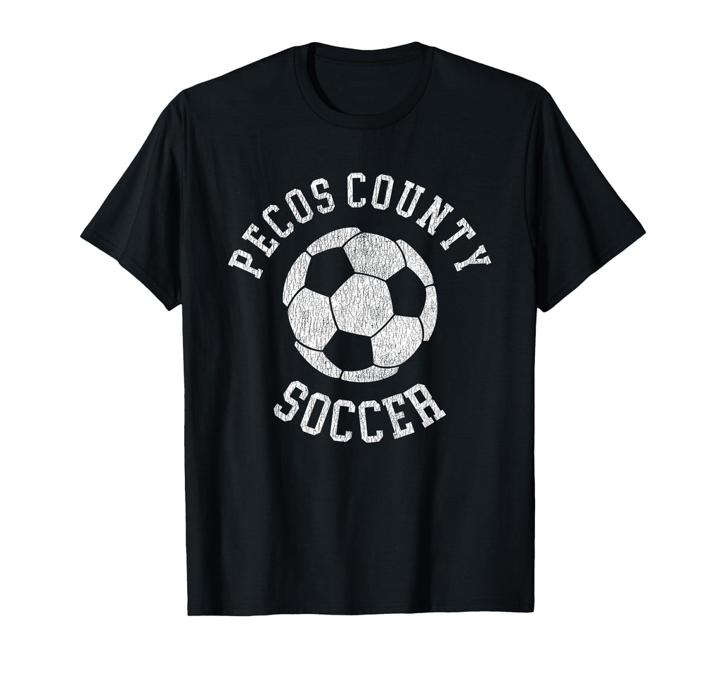 Pecos County Soccer Distressed 90S T-Shirt - Novelty Apparel for Adults