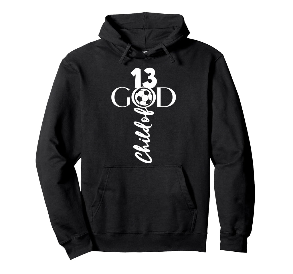 Jesus Christ 13 Years Child God Soccer Hoodie - Unique Graphic Men Women