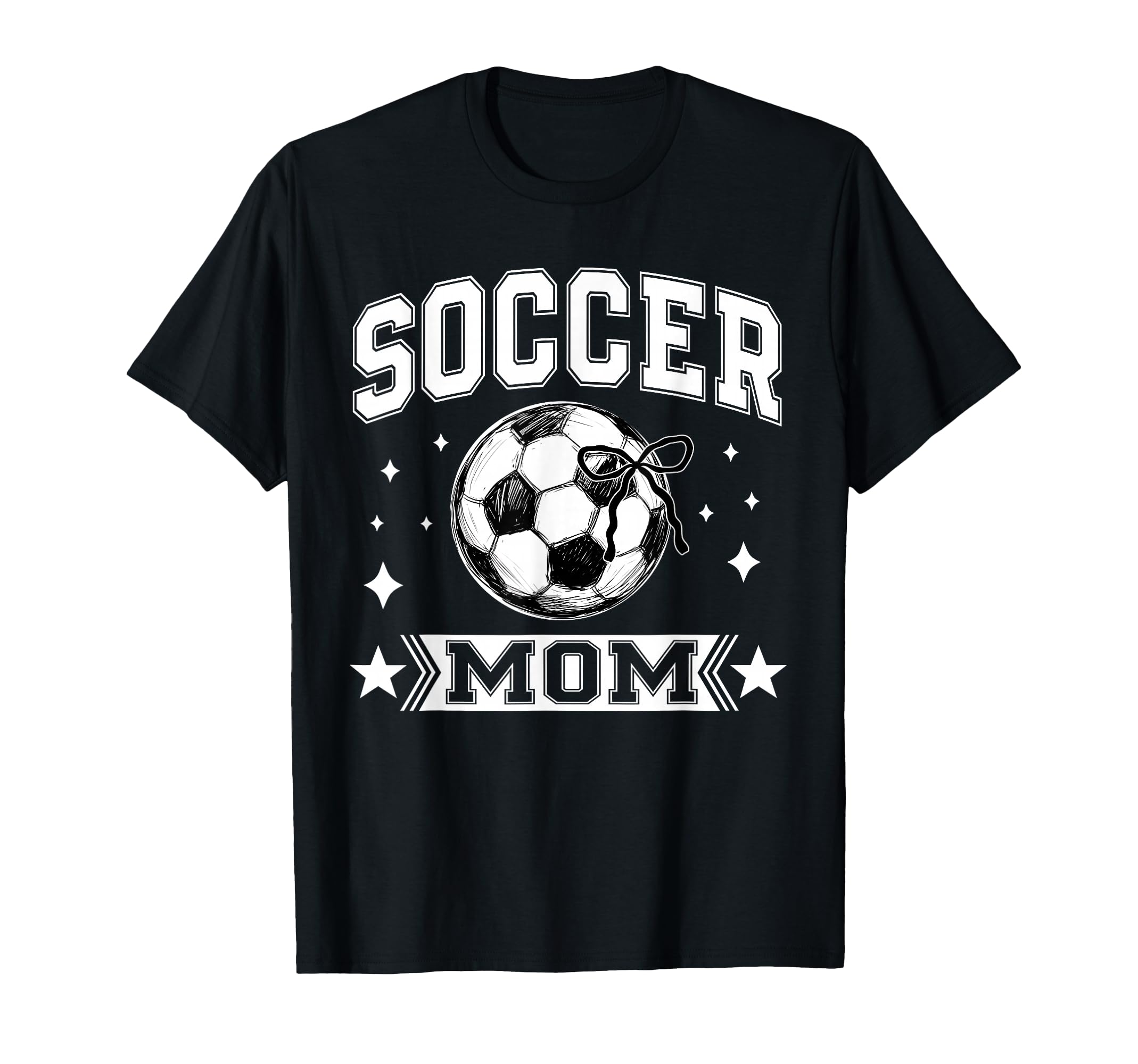 Coquette Bow Soccer Mom Soccer Team T-Shirt - Novelty Apparel for Adults