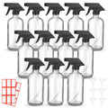 Norme 12 Pcs 8 oz Glass Spray Bottles with Funnels and Labels Refillable Cosmetic Empty Spray Bottles with Sprayer Containers for Essential Oil Cleaning Solutions(Clear,Classic)