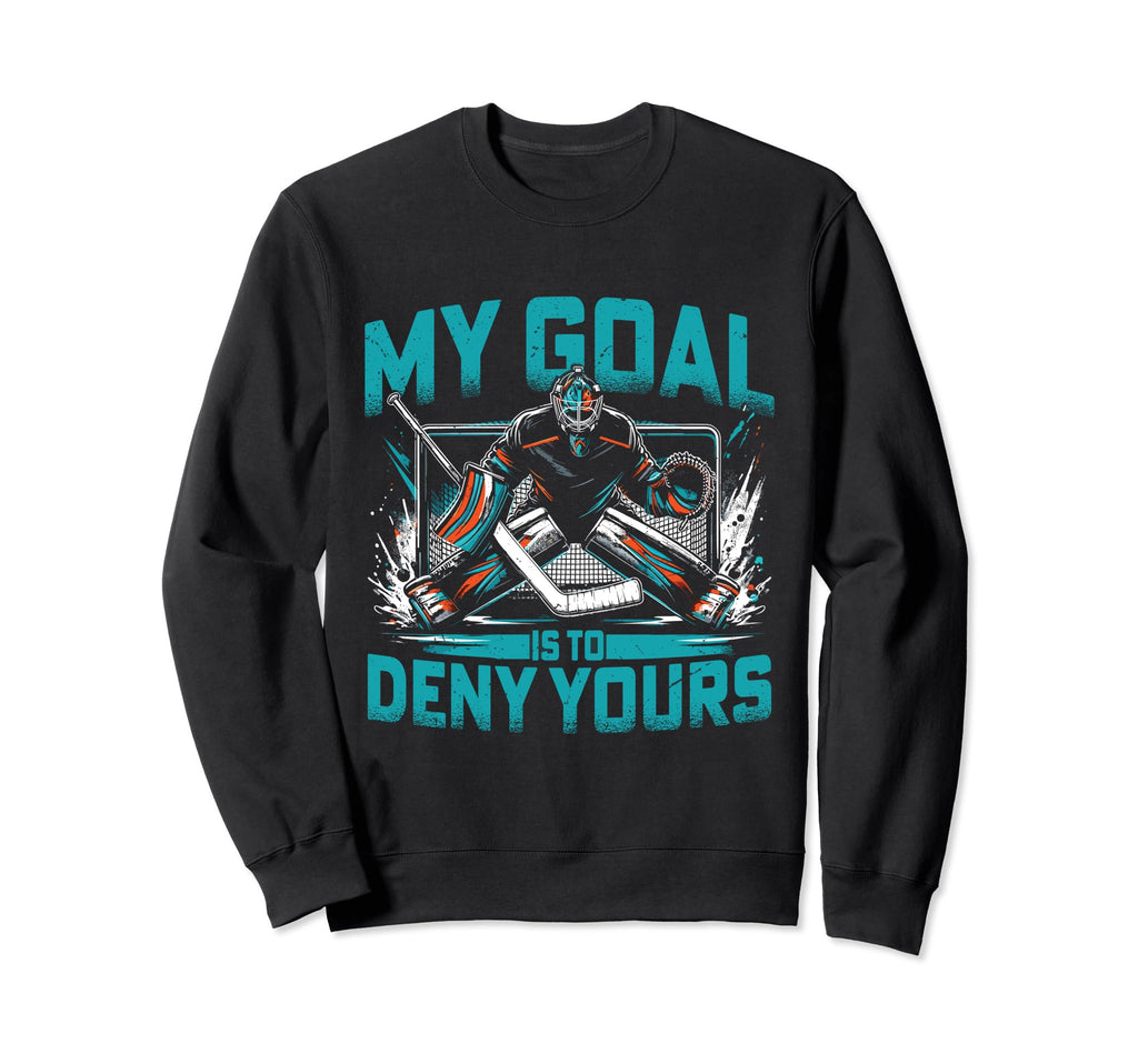 Funny Goalkeeper Ice Hockey Player Sweatshirt - Minimalist Print Men Women