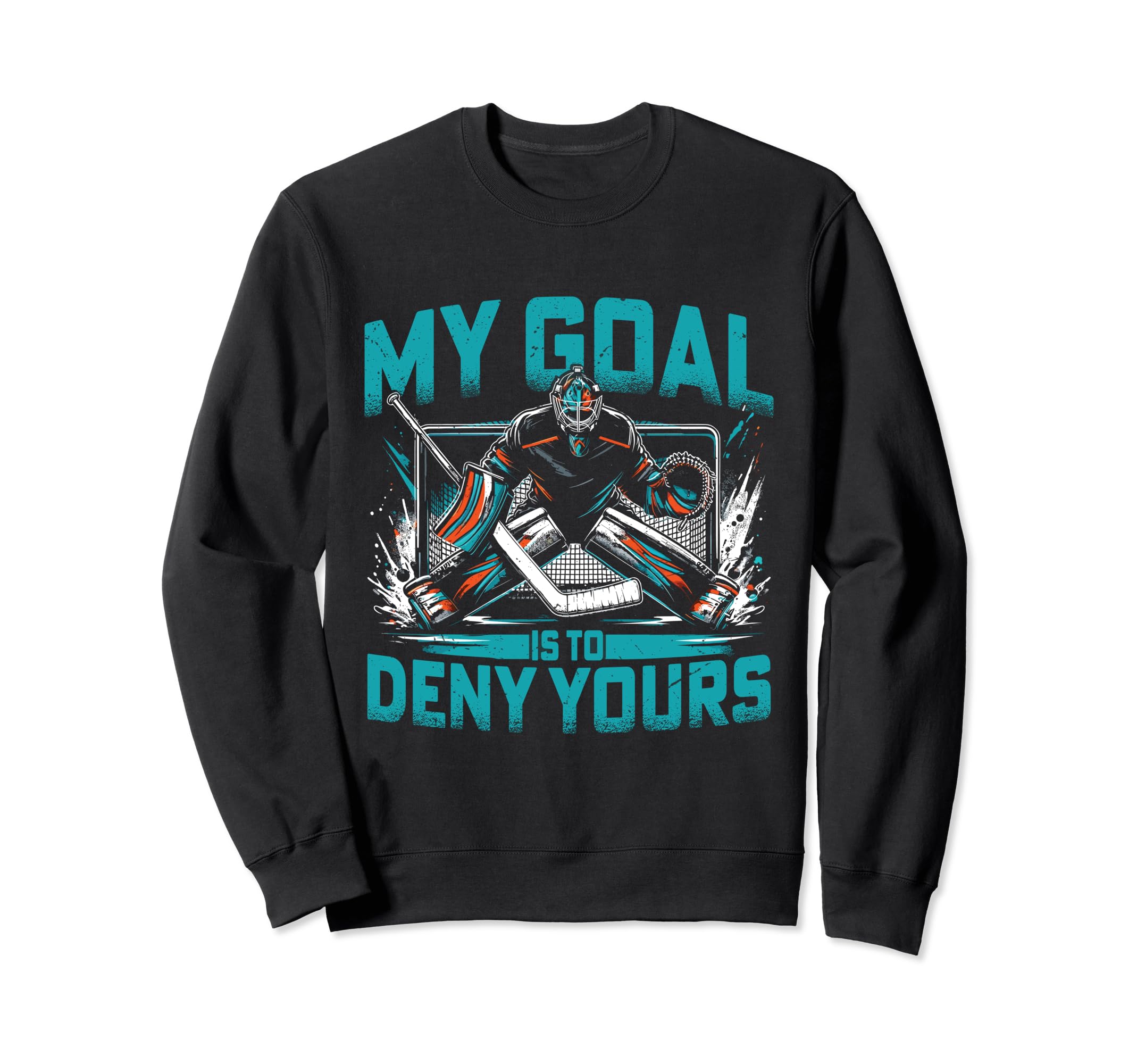 Funny Goalkeeper Ice Hockey Player Sweatshirt - Minimalist Print Men Women