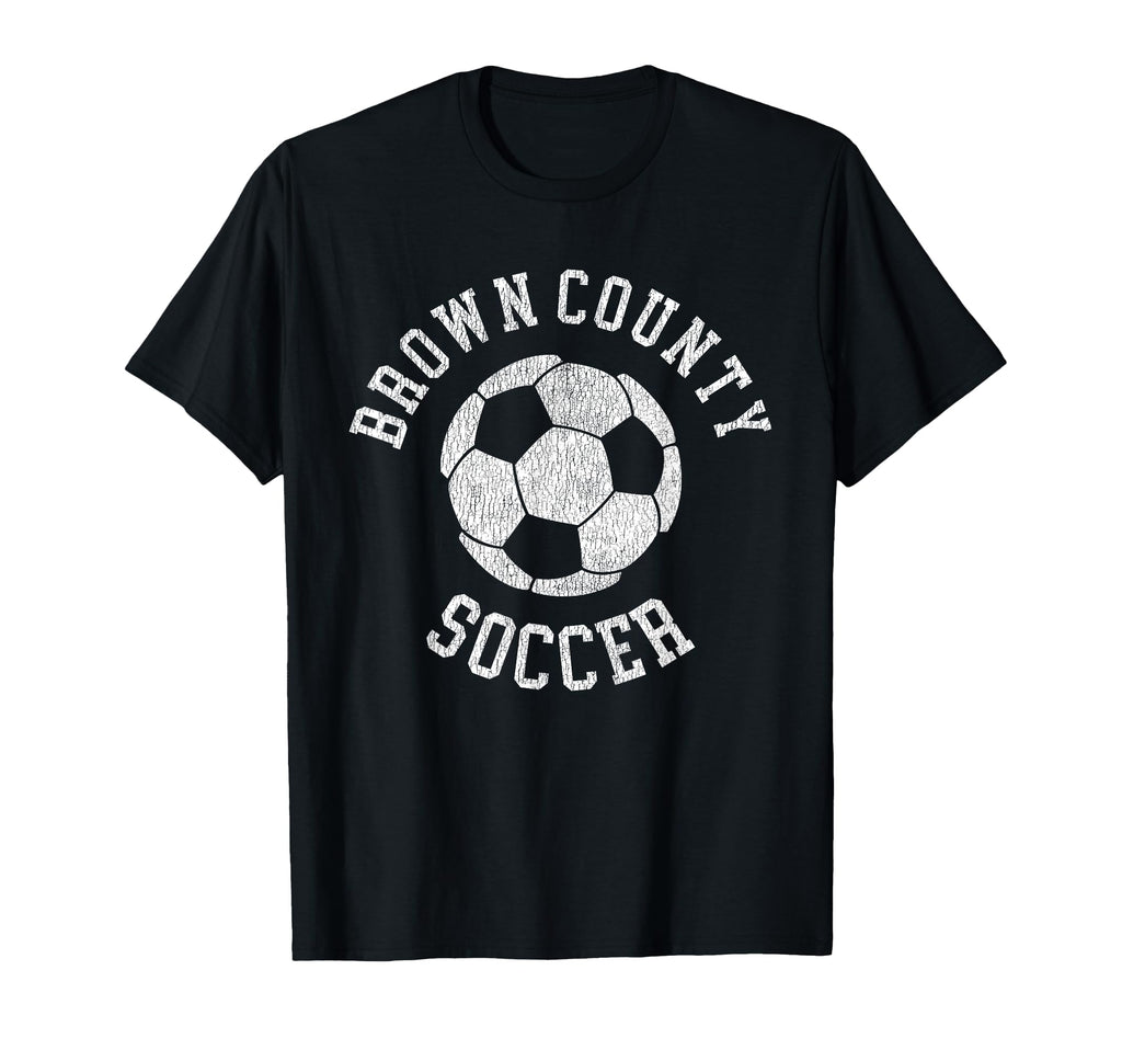 Brown County Soccer Distressed 90S T-Shirt - Minimalist Print Unisex