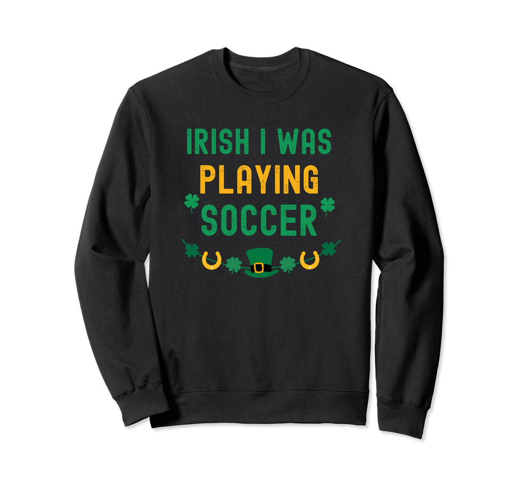 Soccer St Patricks Day Irish Shamrock Sweatshirt - Unique Graphic Unisex