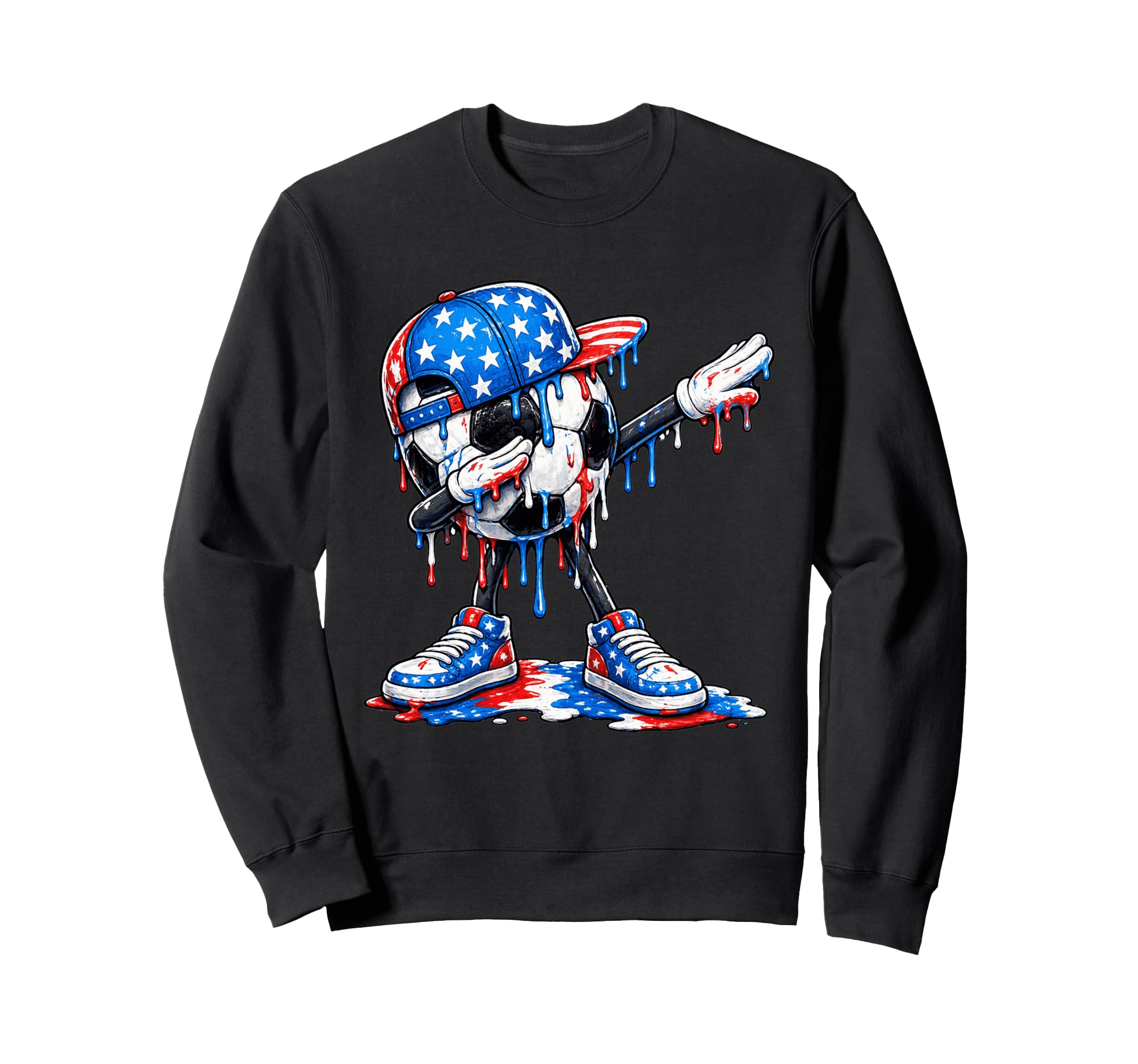 Dabbing Soccer Drip Ice Cream Sweatshirt - Custom Art Print Unisex