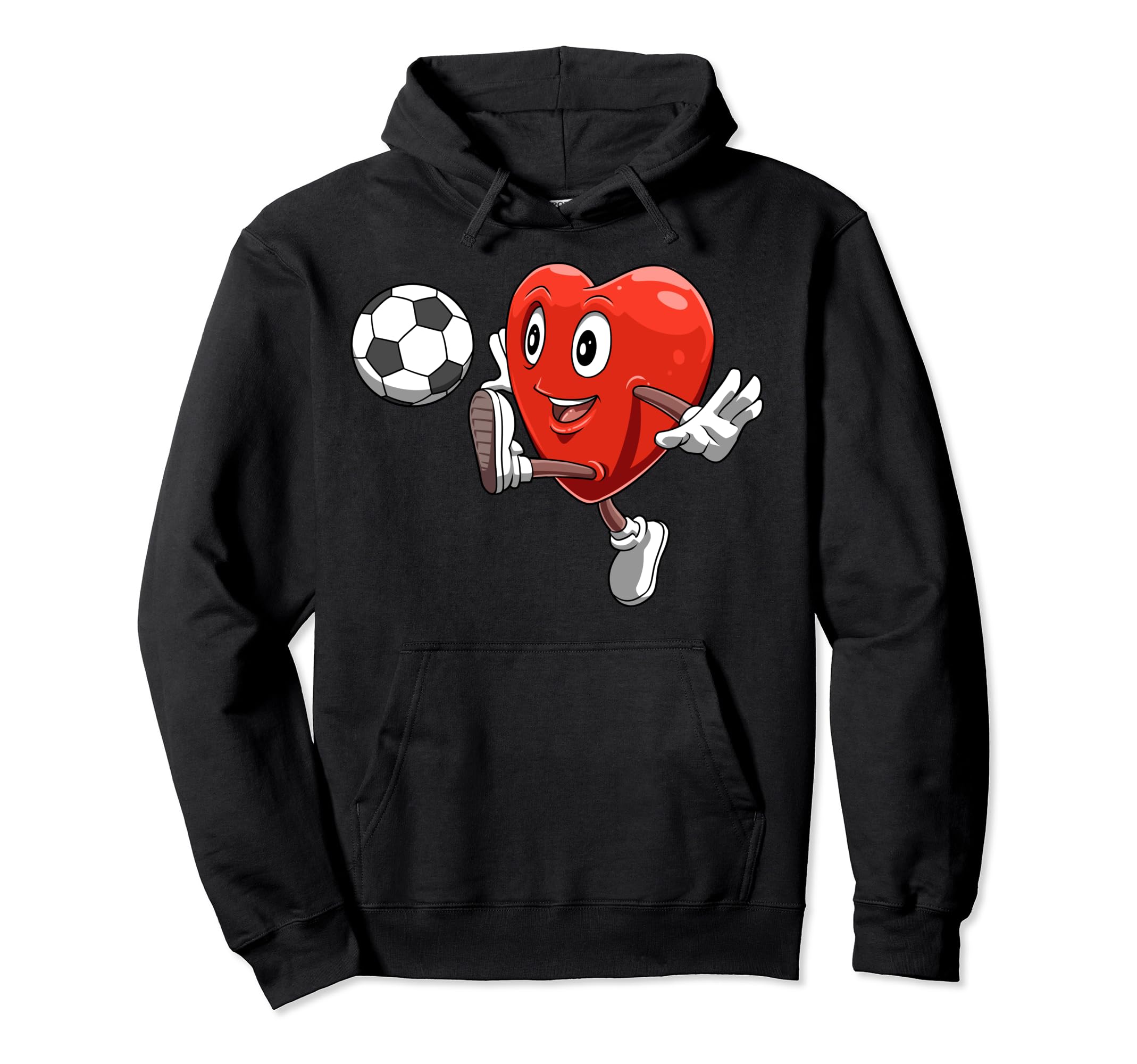 Heart Playing Soccer Valentines Day Hoodie - Unique Graphic for Adults
