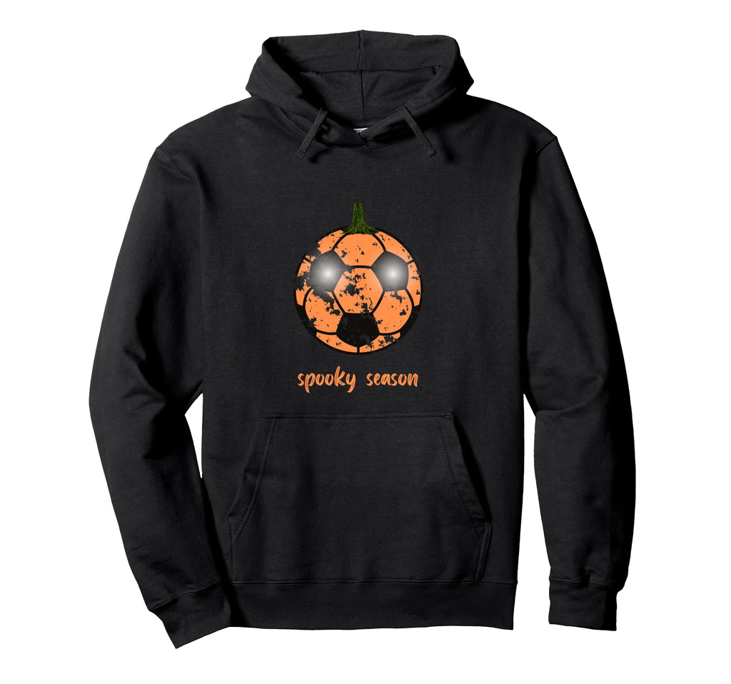 Spooky Season Soccer Ball Pumpkin Hoodie - Minimalist Print Unisex