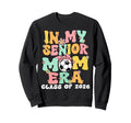 My Senior Mom Era Groovy Soccer Sweatshirt - Trendy Graphic for Adults