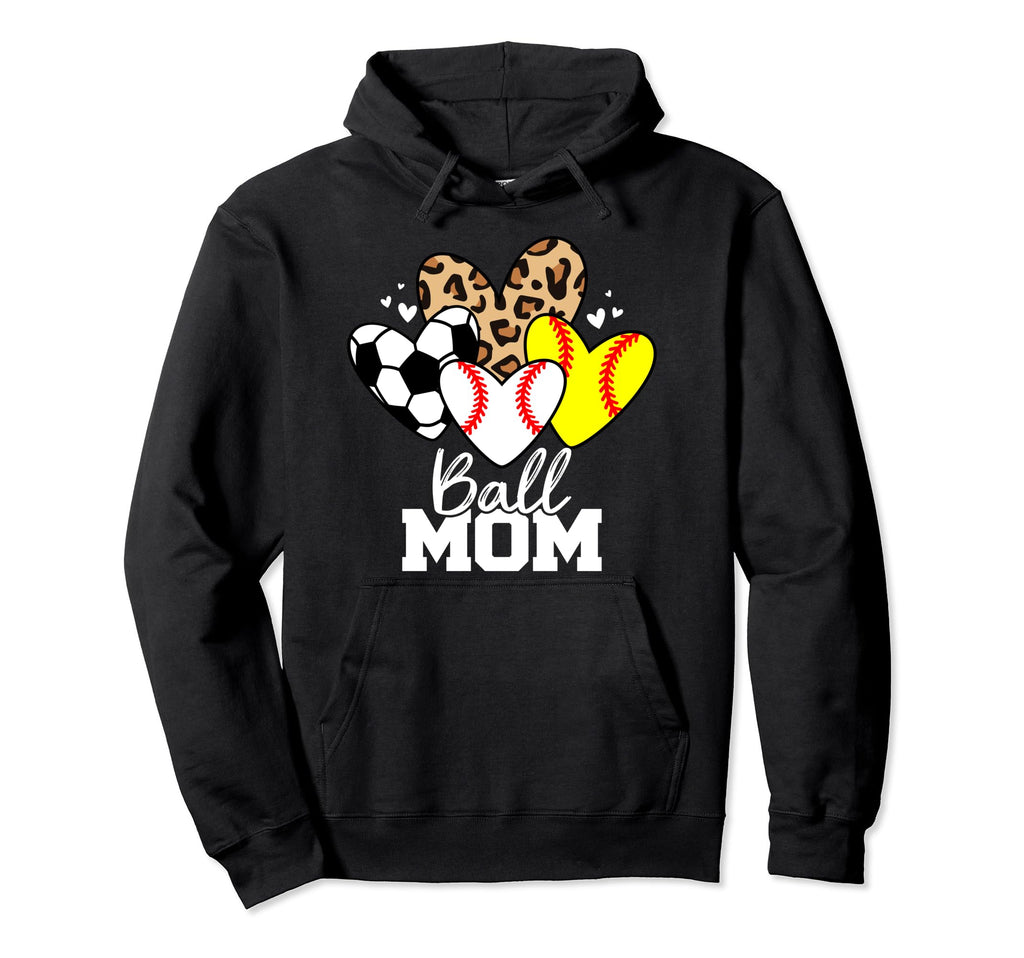 Ball Mom Funny Baseball Softball Hoodie - Minimalist Print for Adults