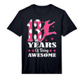 13 Years Being Awesome Birthday Soccer T-Shirt - Unique Graphic Men Women
