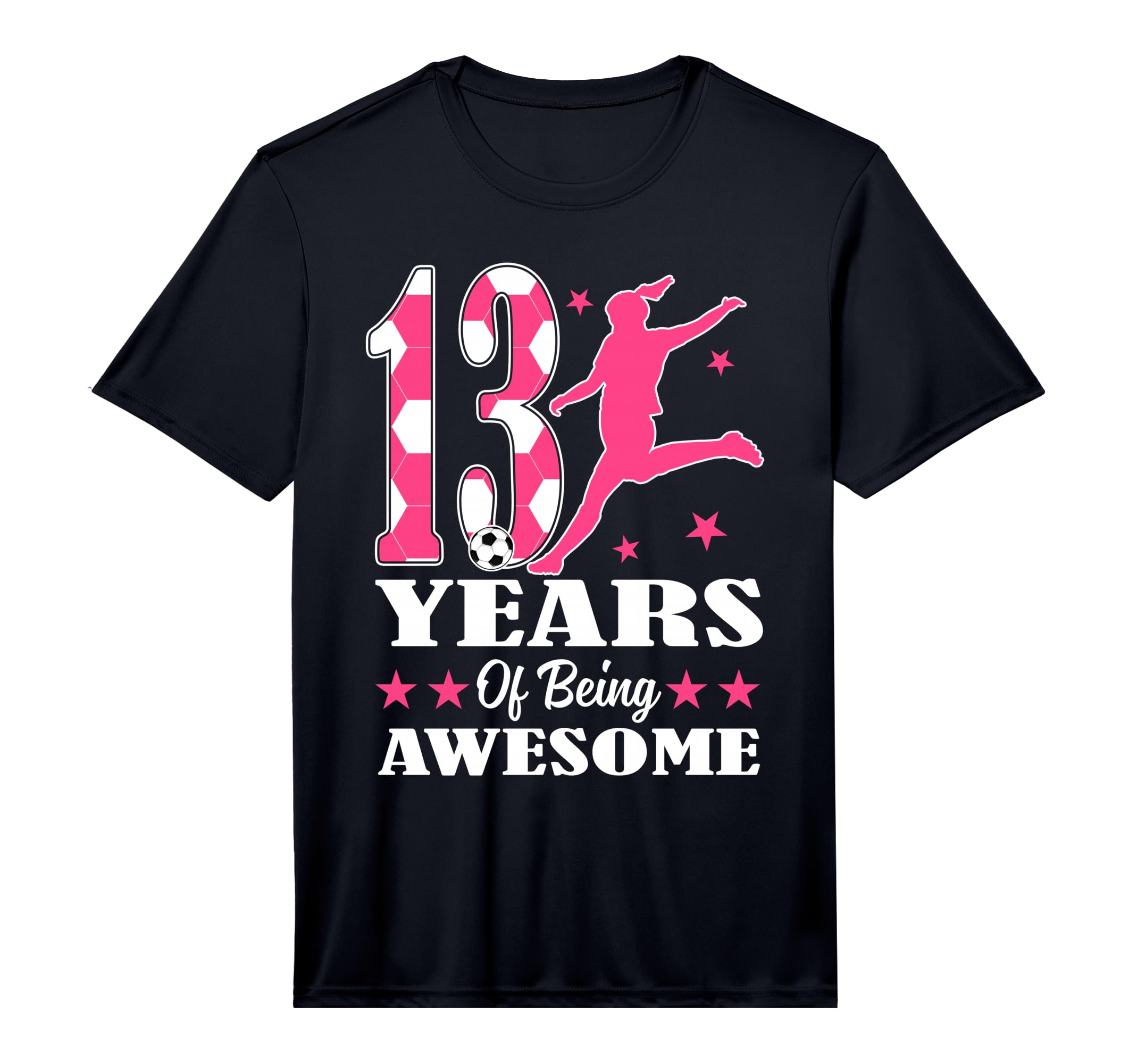 13 Years Being Awesome Birthday Soccer T-Shirt - Unique Graphic Men Women