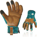 Vgo... 1Pair Gardening Gloves for Women, Goatskin leather Thorn Proof Working Gloves for Weeding, Digging, Raking, Pruning and Planting,Touchscreen(S,Dark Green,GA7471)