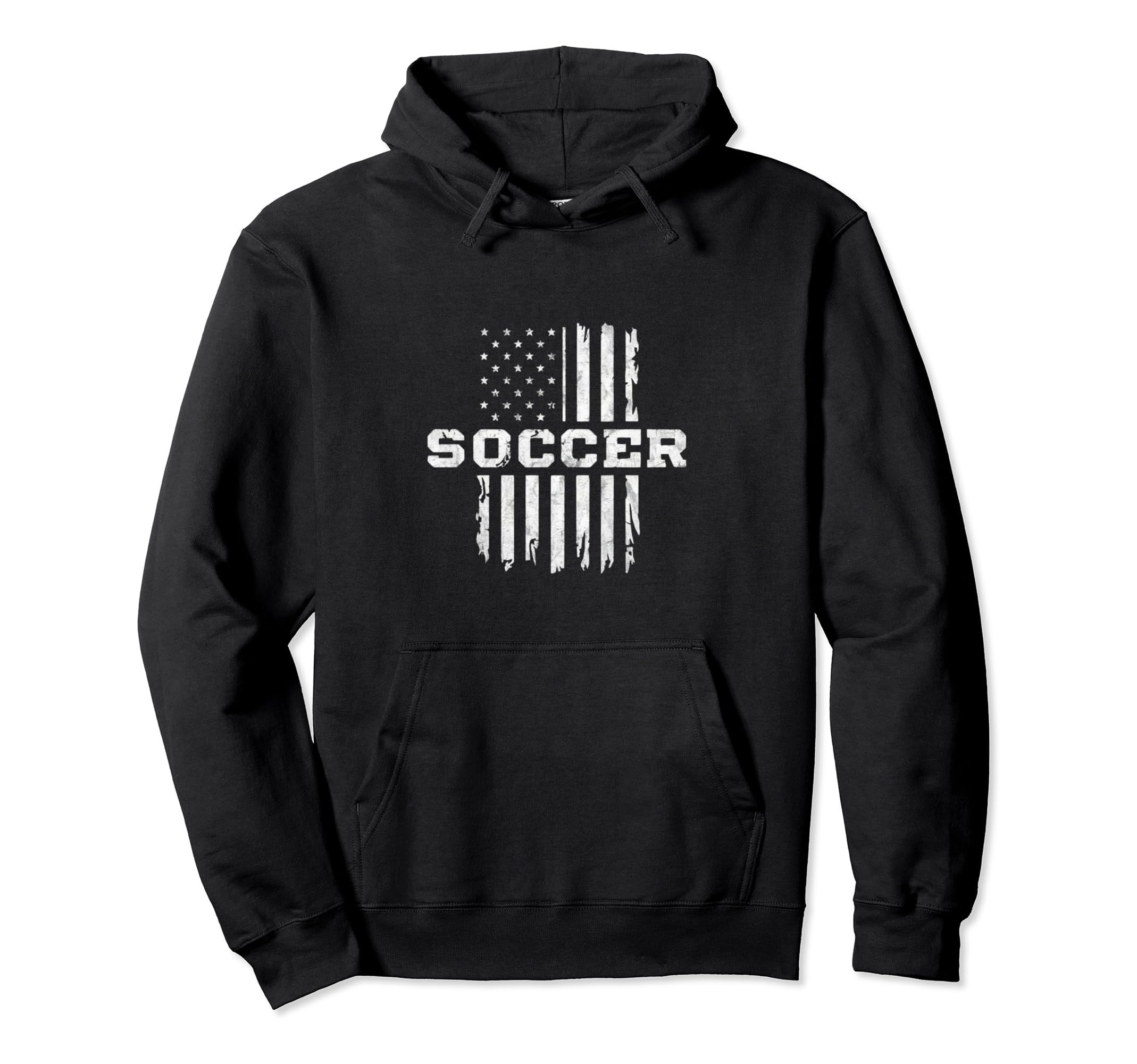 American Flag Soccer Rustic Hoodie - Fun Novelty Design for Adults