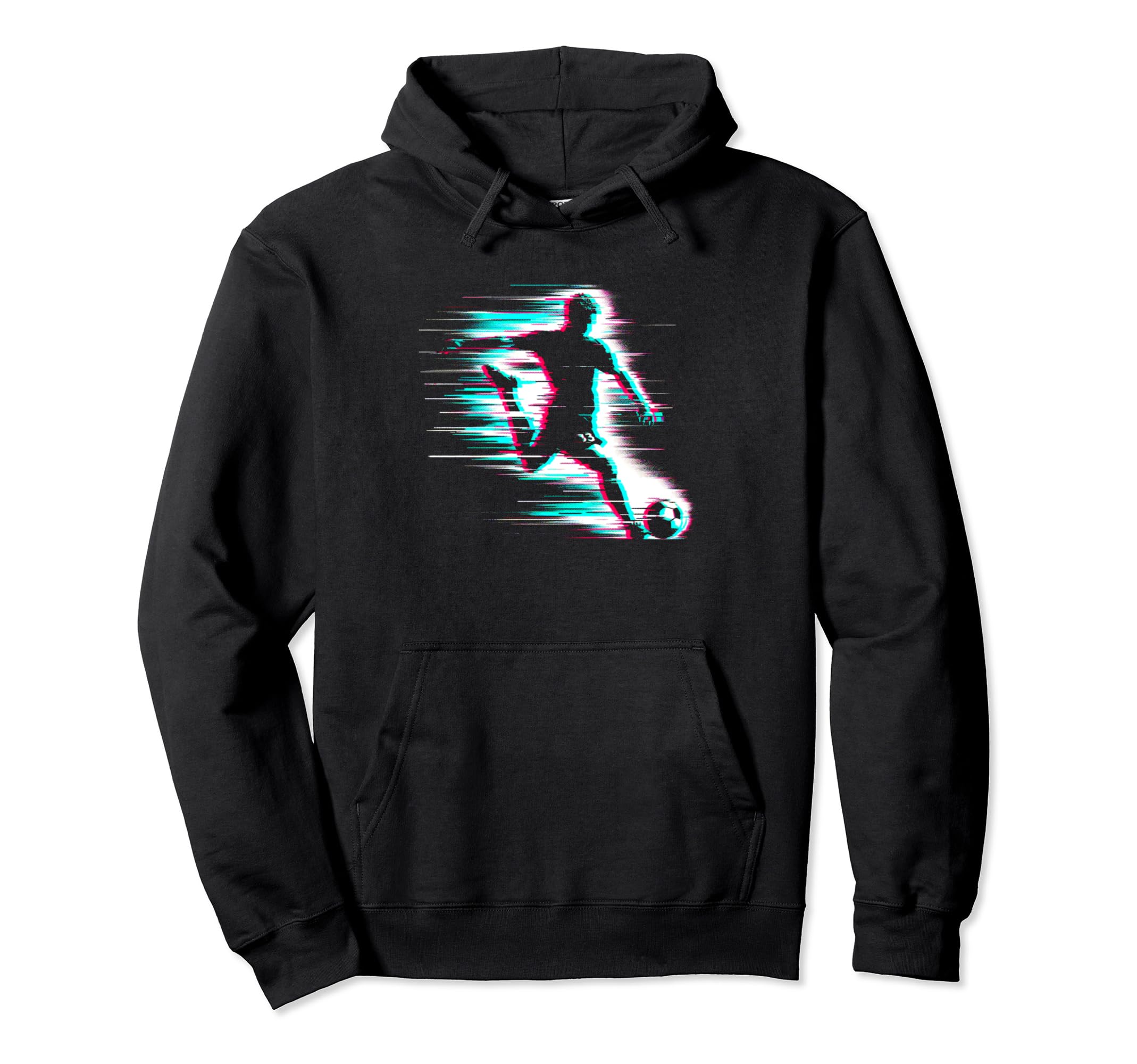 Soccer Player Glitch Soccer Sports Lover Hoodie - Unique Graphic Unisex