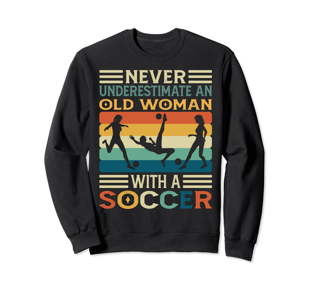 Funny Soccer Ball Grandma Soccer Sweatshirt - Trendy Graphic for Adults