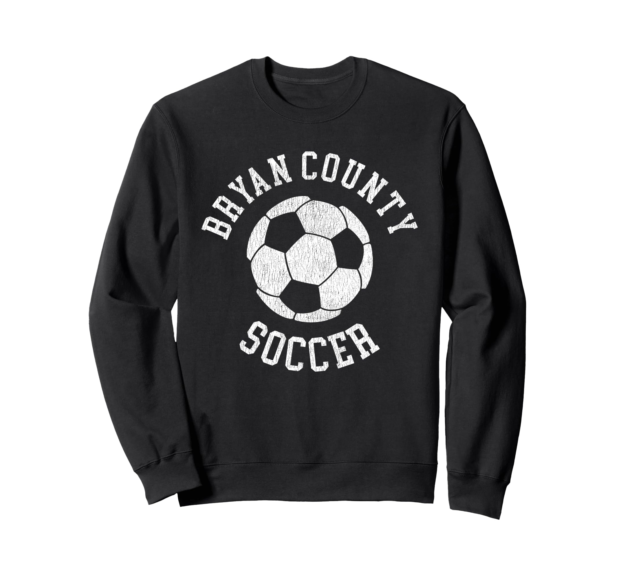 Bryan County Soccer Distressed 90S Sweatshirt - Minimalist Print for Adults