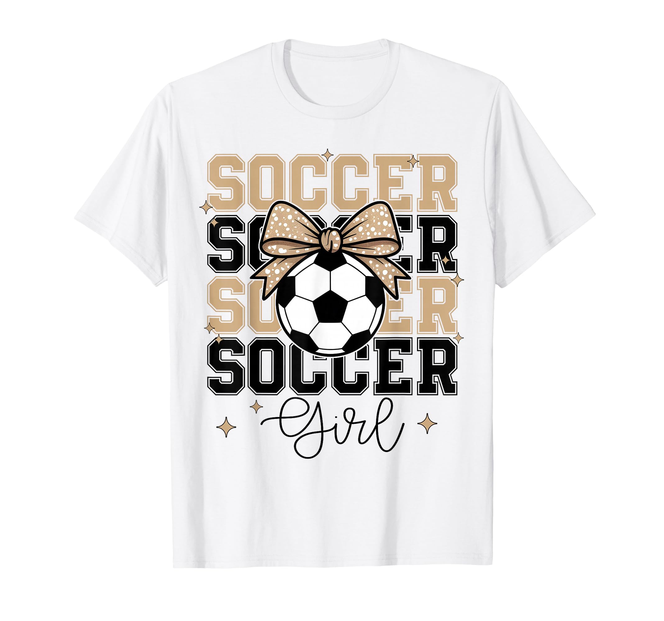 Groovy Soccer Coquette Bow Soccer T-Shirt - Casual Everyday Wear Unisex
