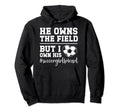 I Own His Heart Soccer Girlfriend Soccer Hoodie - Graphic Print for Adults