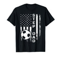 Soccer Step Dad American Flag T-Shirt - Fun Novelty Design Unisex