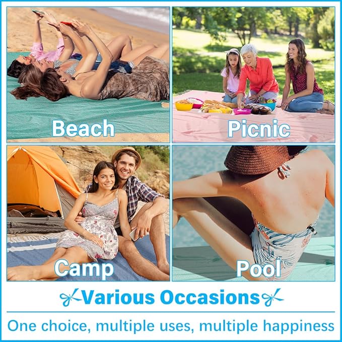 Oversized Turkish Beach Towel Blanket XXL Cotton Sandproof Towels Boho Woven Extra Large Big Sand Free Giant Throw Thick Blankets Huge Quilt XL Picnic Camping Necessities Cloud For Adult Gifts Teal