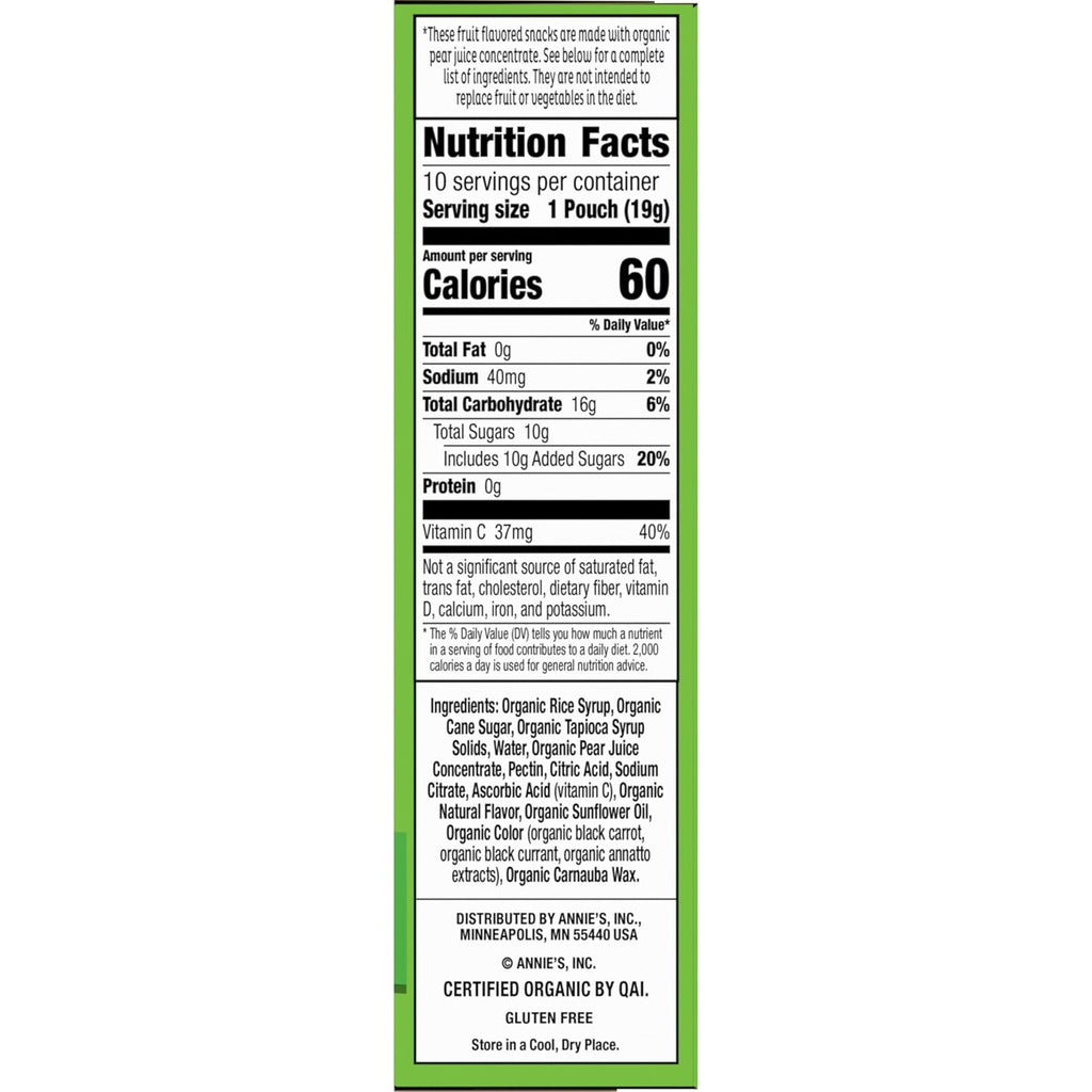 Annie's Homegrown - Organic Tropical Fruit Snacks, 10x0.7 oz (Pack of 8)