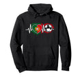 Soccer Heartbeat Portugal Flag Hoodie - Minimalist Print for Adults