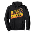 I Love Soccer Enthusiast Hoodie - Casual Everyday Wear for Adults