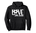 Love Soccer Player Ball And Goal Net Hoodie - Minimalist Print Men Women