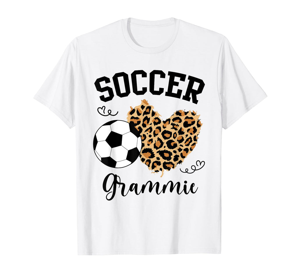 Soccer Grammie Heart Leopard Grammie T-Shirt - Custom Art Print for Adults
