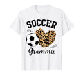 Soccer Grammie Heart Leopard Grammie T-Shirt - Custom Art Print for Adults