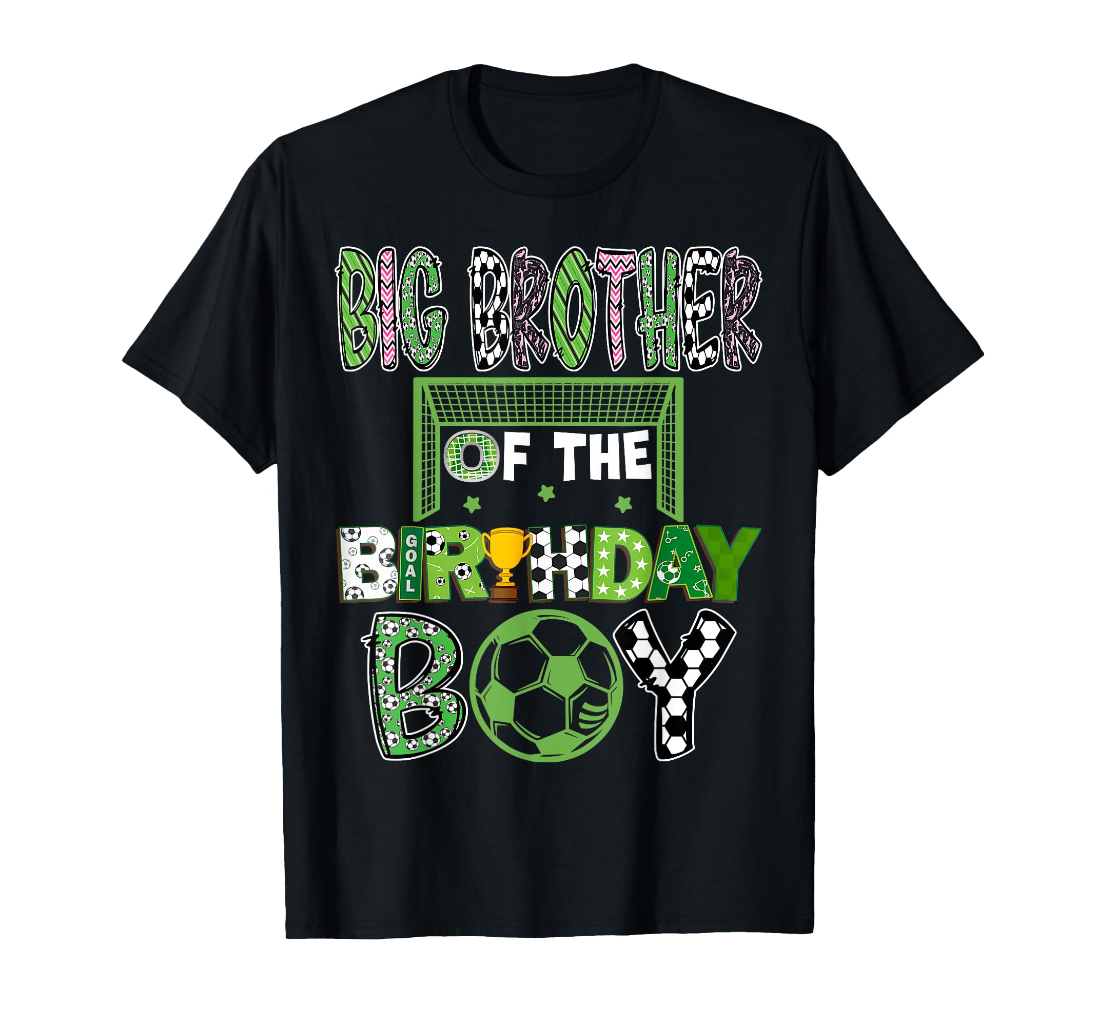 Big Brother Birthday Soccer Player T-Shirt - Fun Novelty Design for Adults