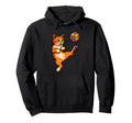 Funny Orange Cat Playing Soccer Hoodie - Aesthetic Graphic for Adults