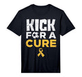 Kick Cure Soccer Childhood Cancer T-Shirt - Unique Graphic Men Women