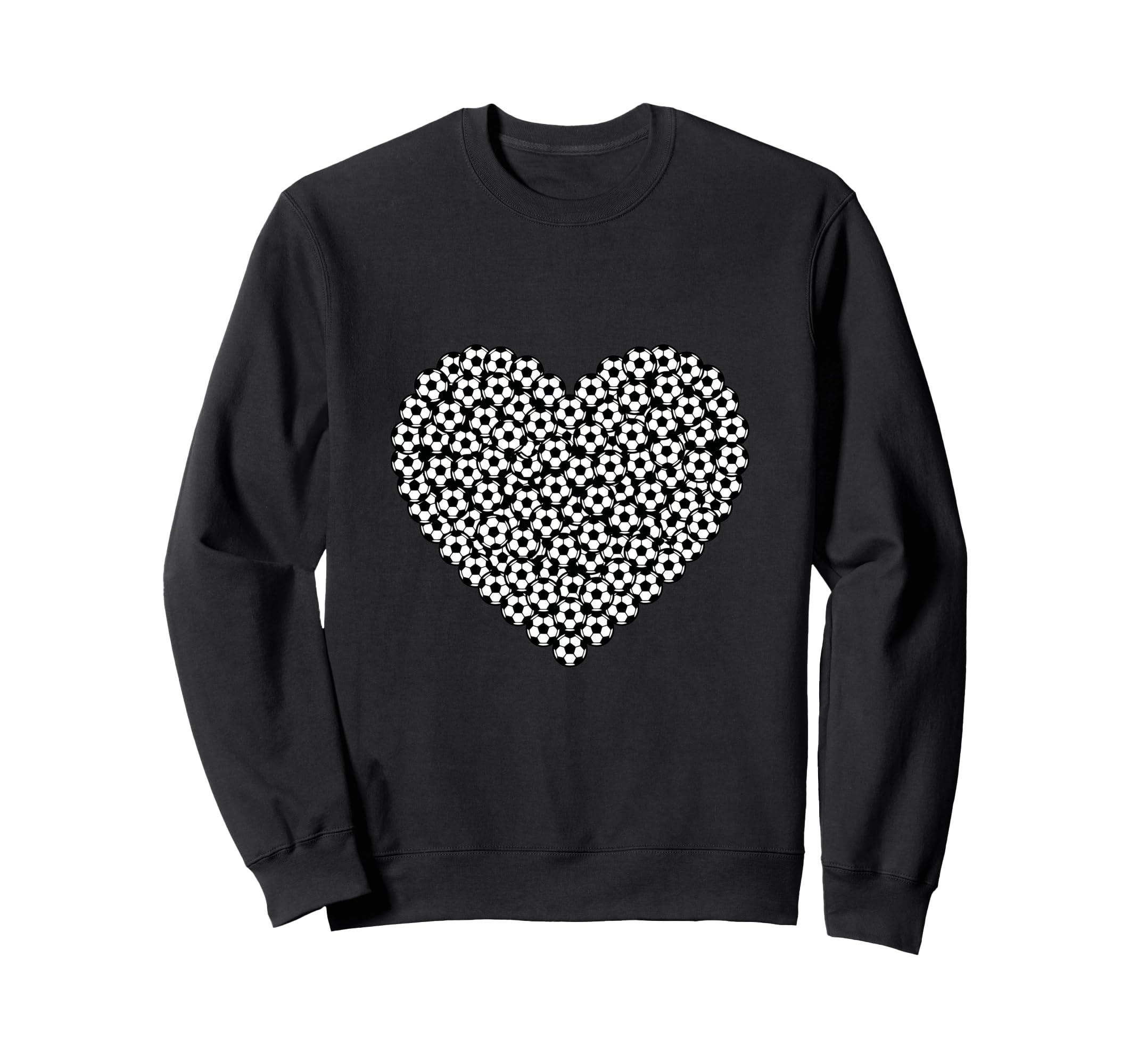 Heart Shaped Soccer Ball Art Sweatshirt - Novelty Apparel for Adults