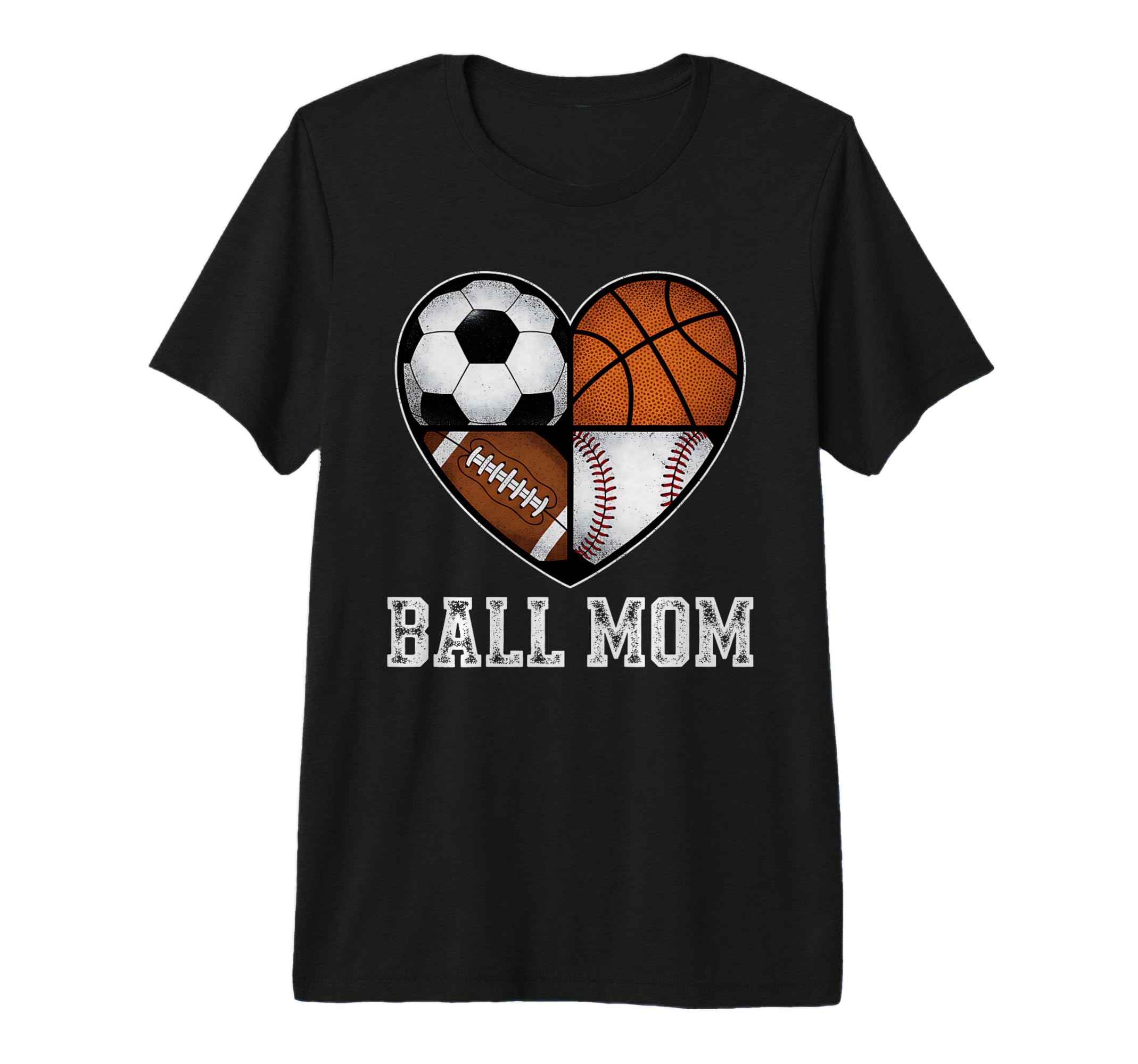 Mom Both Heart Soccer Baseball Sports T-Shirt - Minimalist Print Men Women