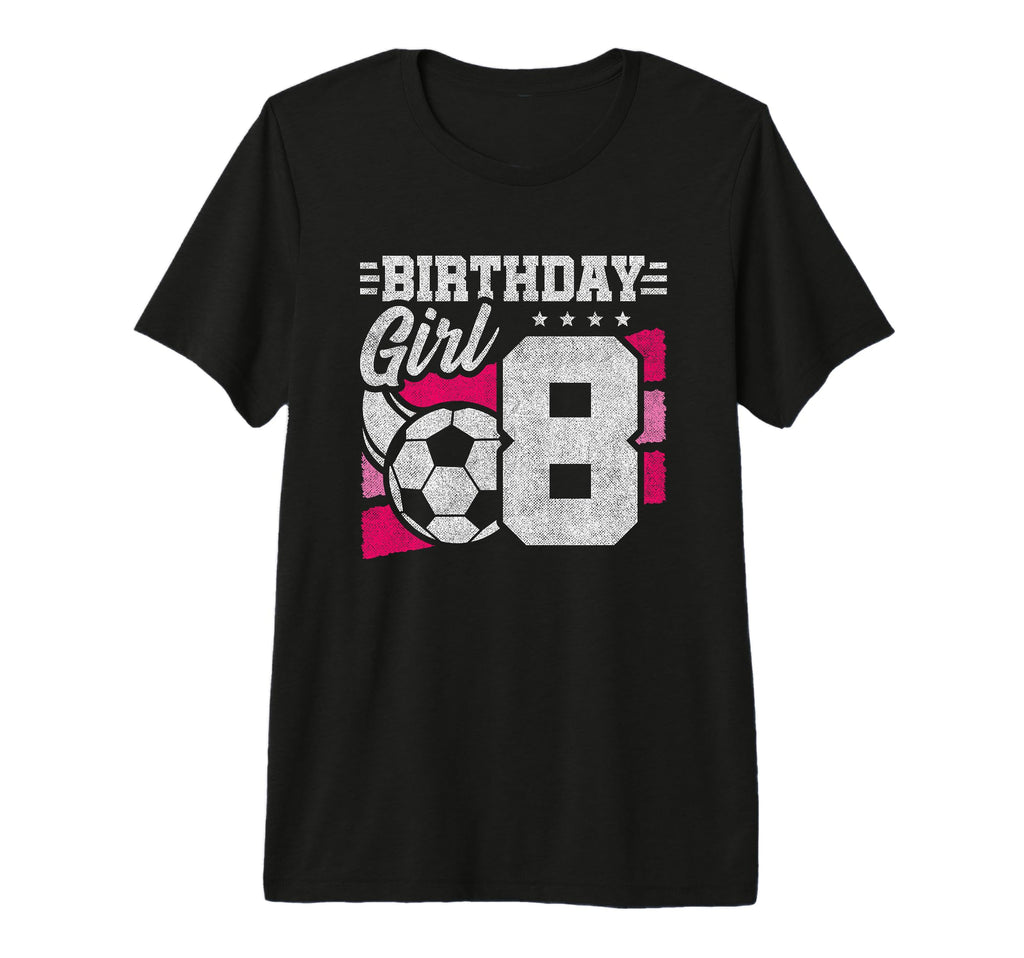 8 Year Old Birthday Soccer Party 8Th T-Shirt - Aesthetic Graphic Unisex
