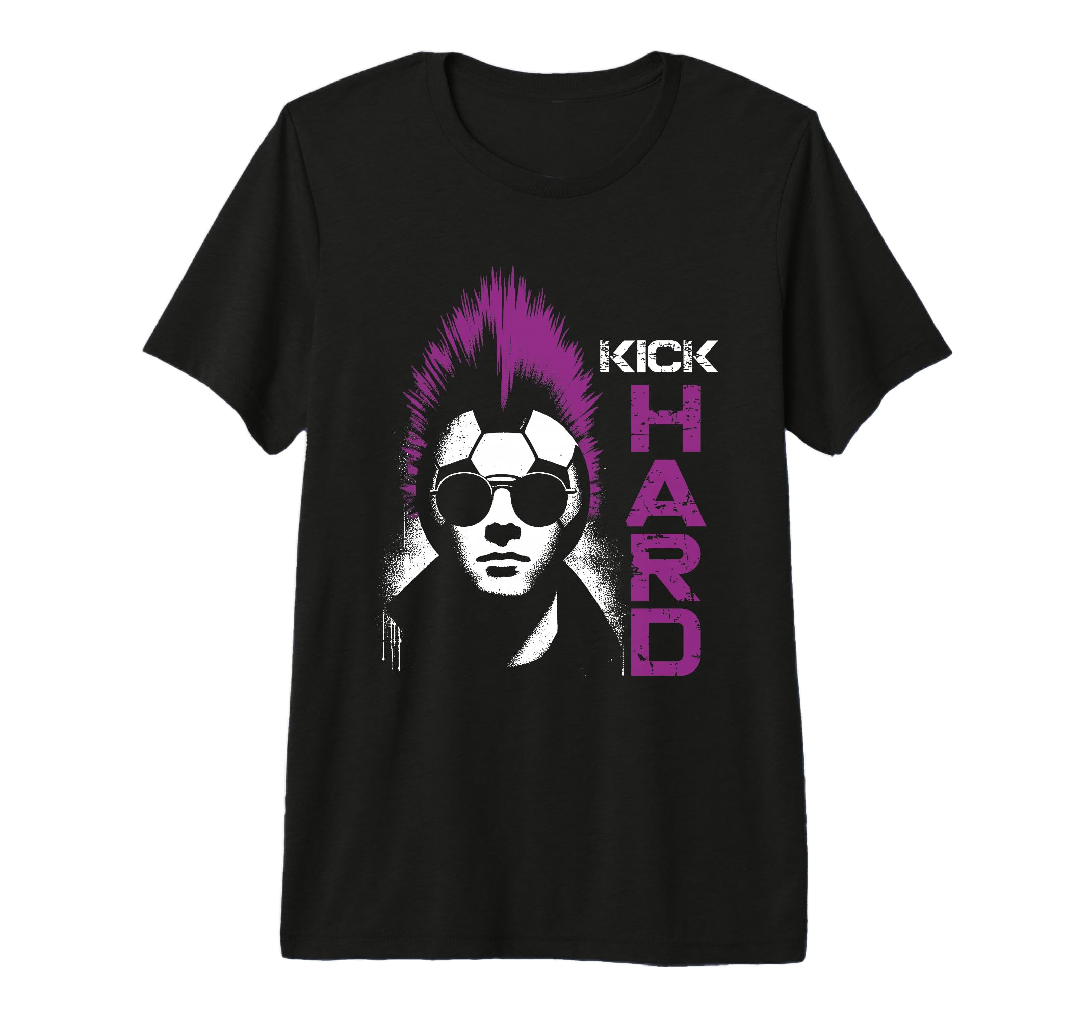 Kick Hard Soccer Lover Tri Blend T-Shirt - Aesthetic Graphic for Adults