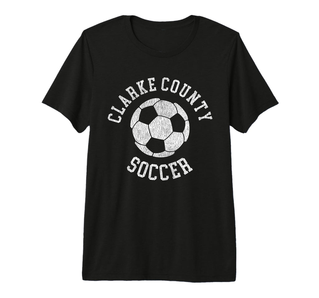 Clarke County Soccer Distressed 90S Tri T-Shirt - Graphic Print Men Women