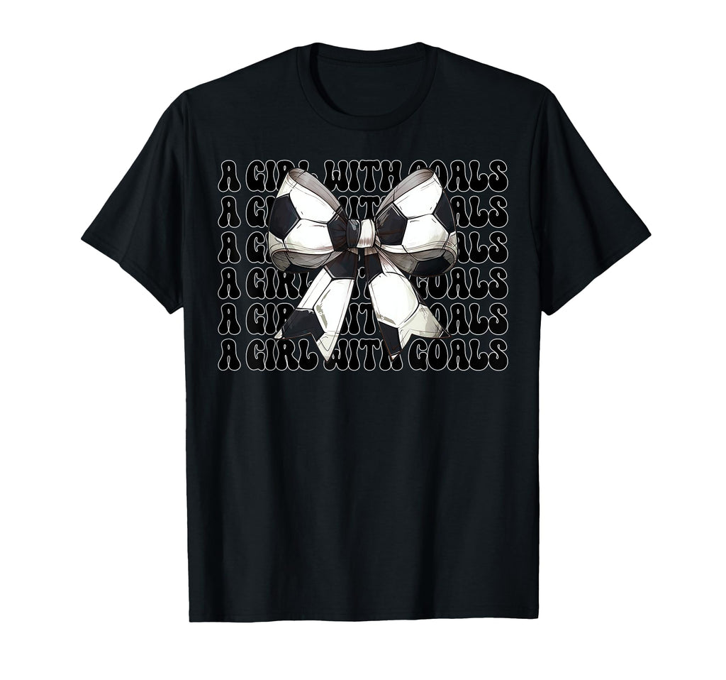 Goals Soccer Coquette Bow T-Shirt - Custom Art Print for Adults