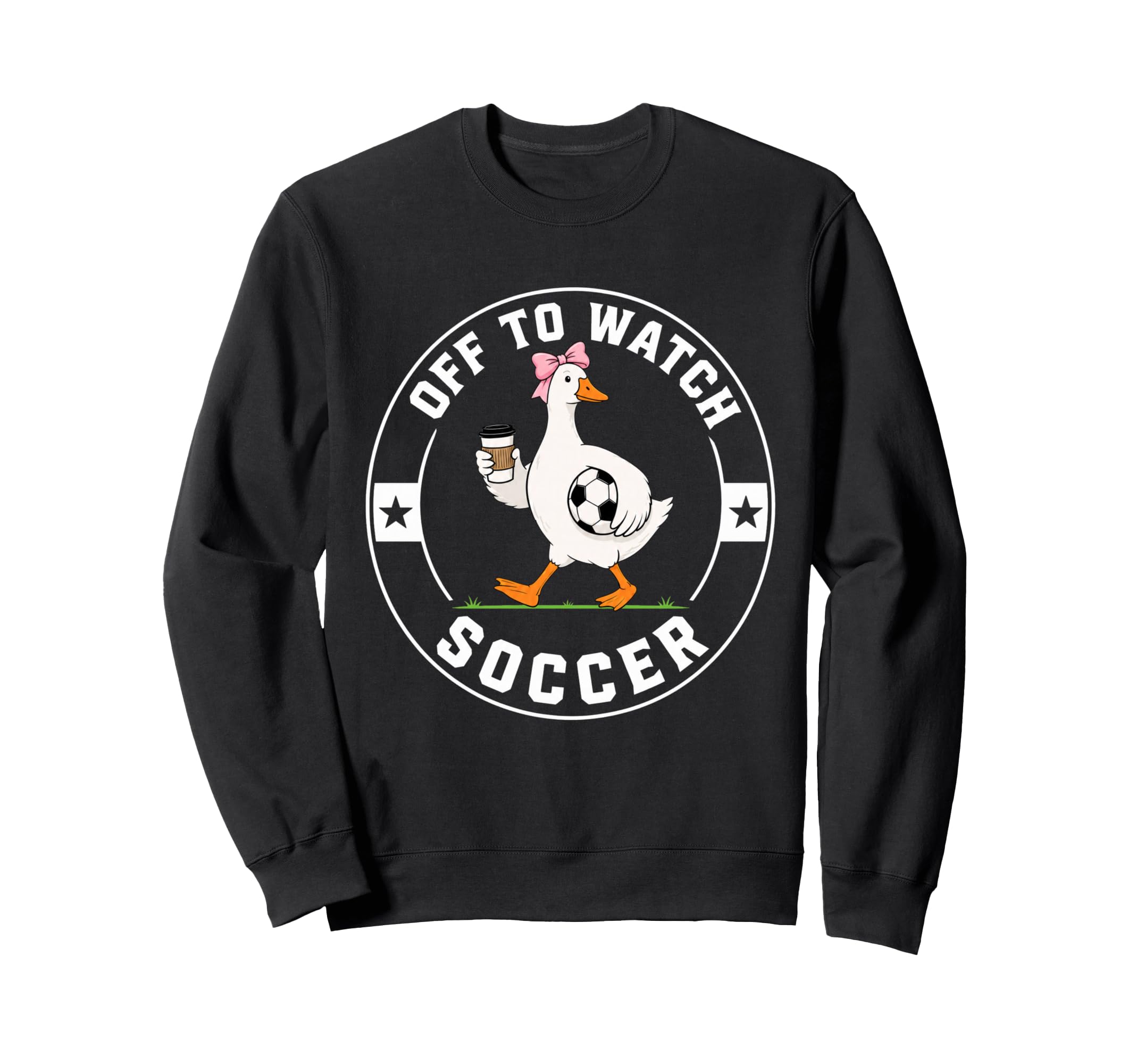 Off To Watch Soccer Funny Silly Sweatshirt - Fun Novelty Design for Adults