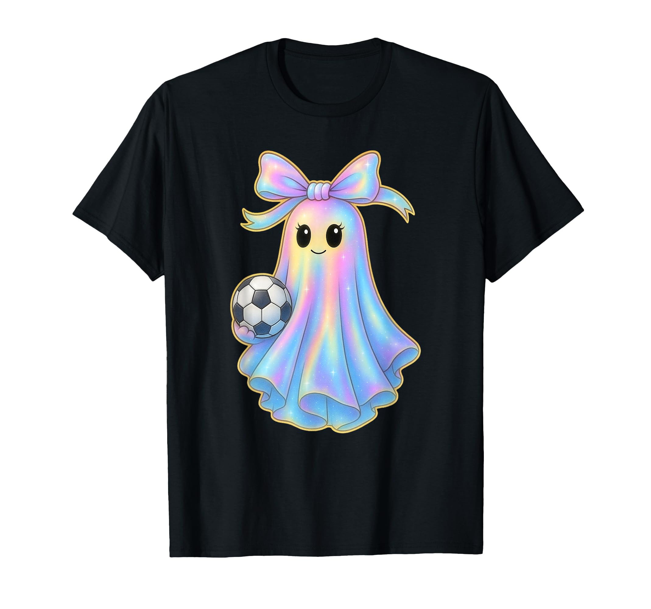 Soccer Ghost Lover Pastel Halloween T-Shirt - Graphic Print Unisex