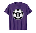 Soccer Number 8 8Th Birthday T-Shirt - Minimalist Print Men Women