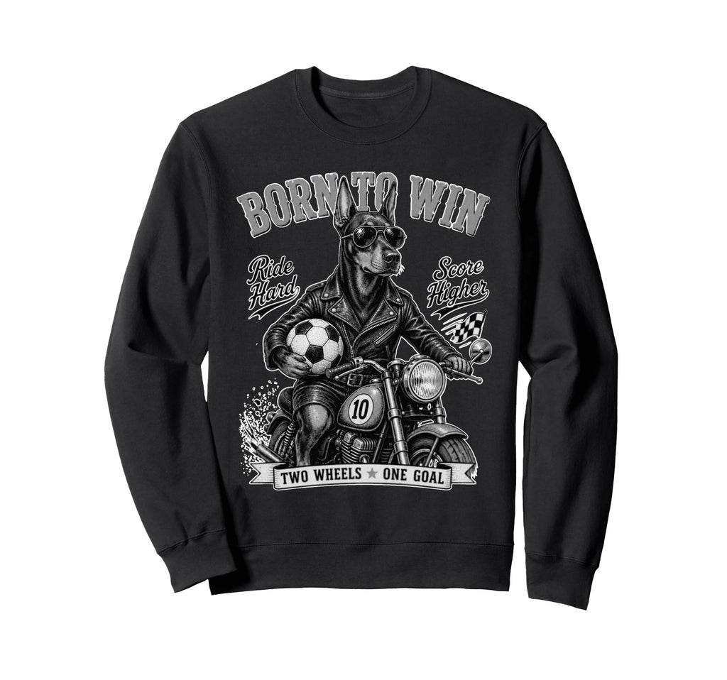 Doberman Pinscher Ride Motorbike Sweatshirt - Streetwear Style for Adults
