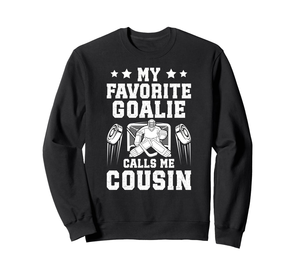 Proud Ice Hockey Goalie Cousin Sweatshirt - Graphic Print for Adults
