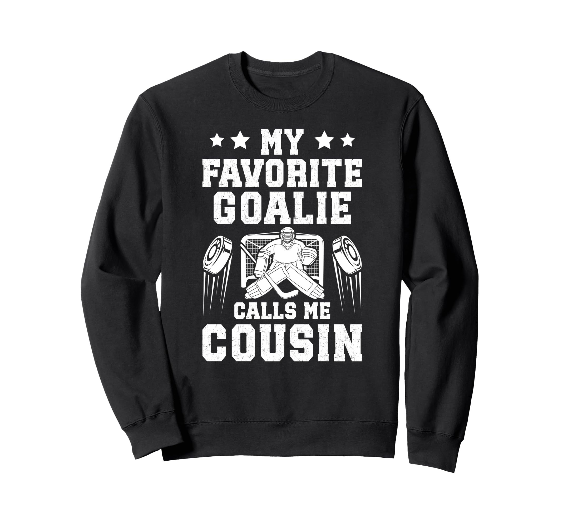Proud Ice Hockey Goalie Cousin Sweatshirt - Graphic Print for Adults