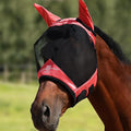 Harrison Howard Pro Luminous Horse Half Face Fly Mask Large Eye Space with Ears UV Protection for Horse Coral Orange M