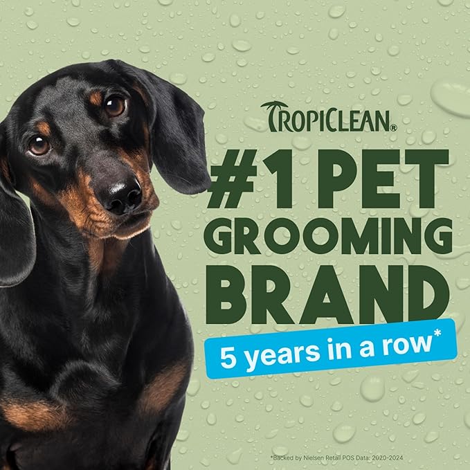 TropiClean Dog Perfume, Long Lasting Green Apple Cologne, Deodorizing Spray for Smelly Dogs, After Bath Detangling Spray with Vitamin E, Safe for Cats, 8oz.